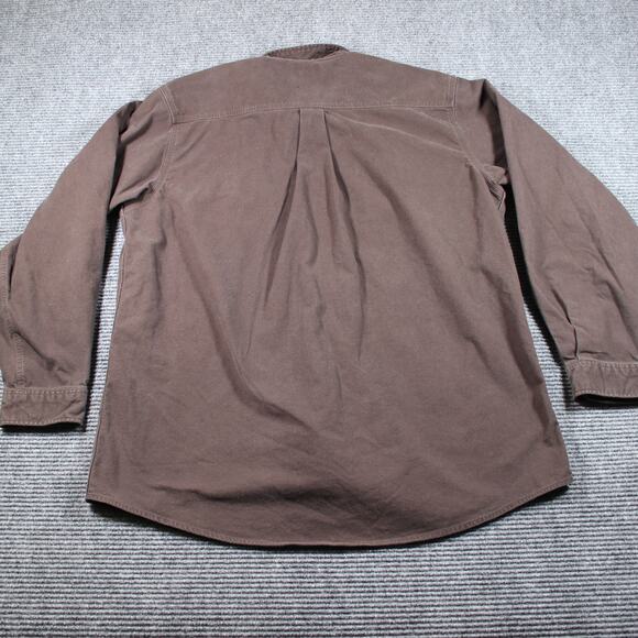 Carhartt Shirt Mens 2XLT Dark Brown Button Front Work Tall Canvas - Picture 2 of 7